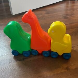 Little Tikes Animal Train Push Toys - Green, Orange & Yellow